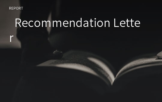   Recommendation Letter