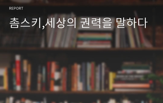 촘스키,세상의 권력을 말하다