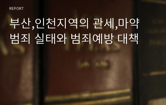 부산,인천지역의 관세,마약 범죄 실태와 범죄예방 대책