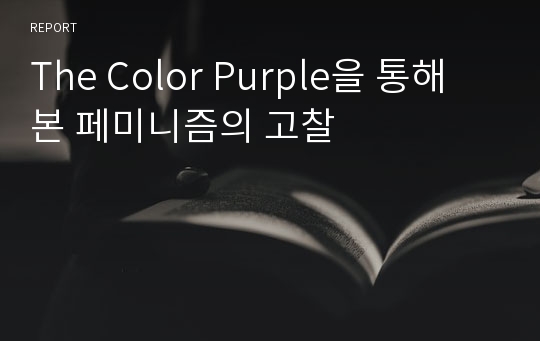 The Color Purple을 통해 본 페미니즘의 고찰