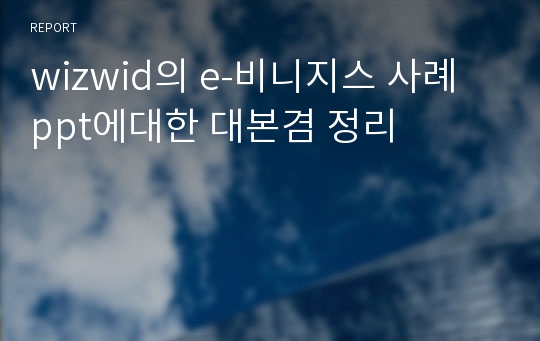 wizwid의 e-비니지스 사례 ppt에대한 대본겸 정리