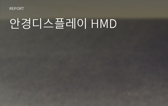 안경디스플레이 HMD