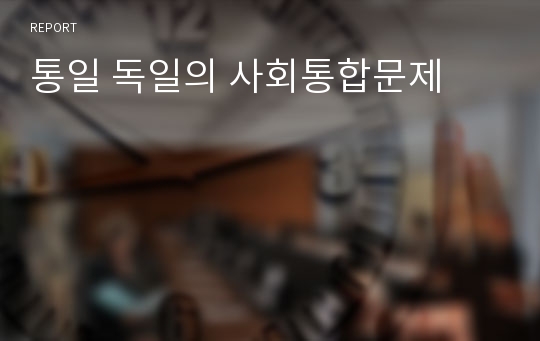 통일 독일의 사회통합문제