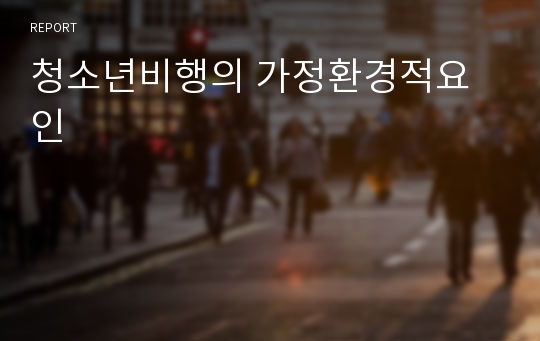 청소년비행의 가정환경적요인