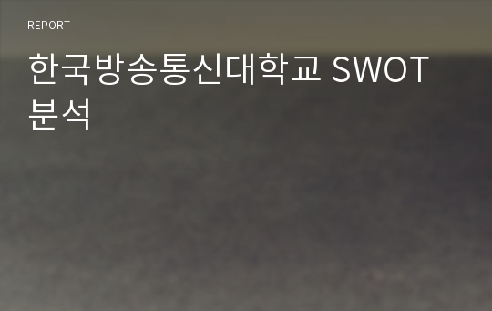 한국방송통신대학교 SWOT 분석