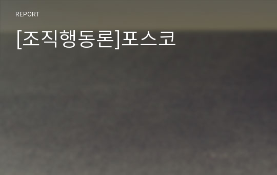 [조직행동론]포스코