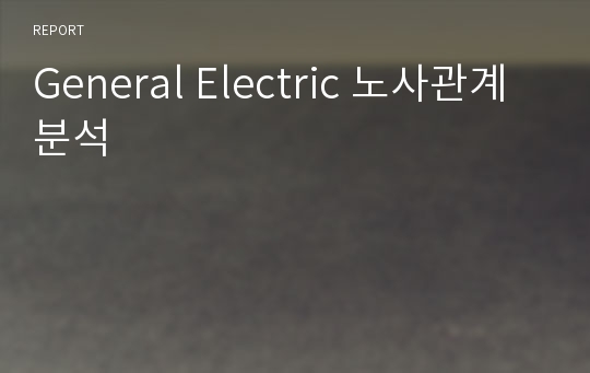 General Electric 노사관계 분석