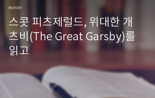 스콧 피츠제럴드, 위대한 개츠비(The Great Garsby)를 읽고