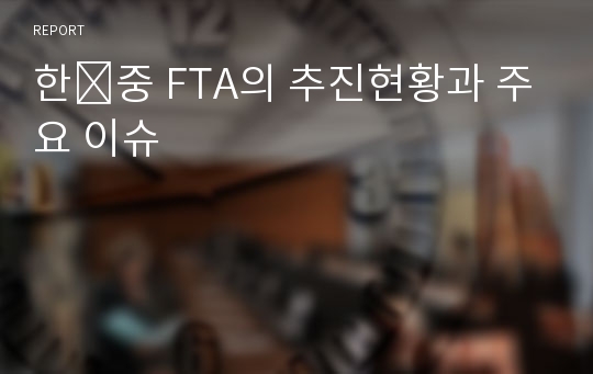 한․중 FTA의 추진현황과 주요 이슈