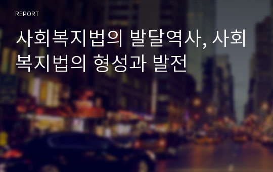 사회복지법의 발달역사, 사회복지법의 형성과 발전