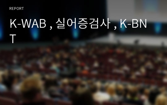 K-WAB , 실어증검사 , K-BNT