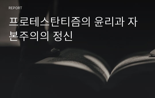 프로테스탄티즘의 윤리과 자본주의의 정신