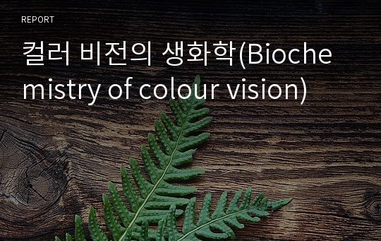컬러 비전의 생화학(Biochemistry of colour vision)