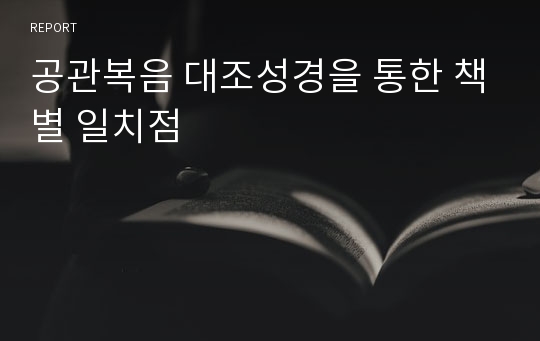 공관복음 대조성경을 통한 책별 일치점