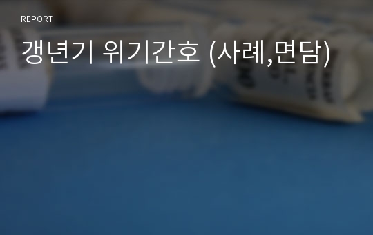 갱년기 위기간호 (사례,면담)