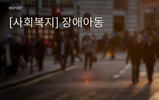 [사회복지] 장애아동