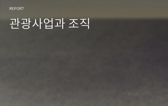 관광사업과 조직