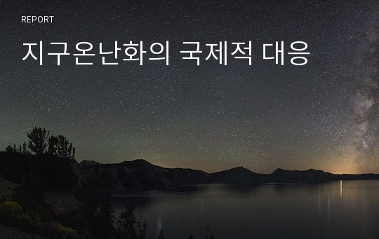 지구온난화의 국제적 대응