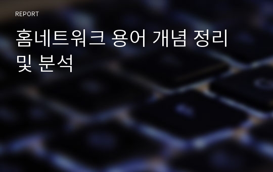 홈네트워크 용어 개념 정리 및 분석