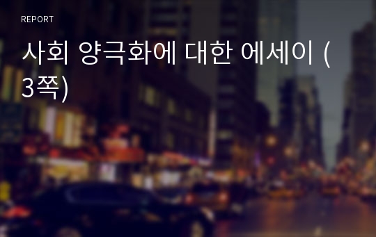 사회 양극화에 대한 에세이 (3쪽)