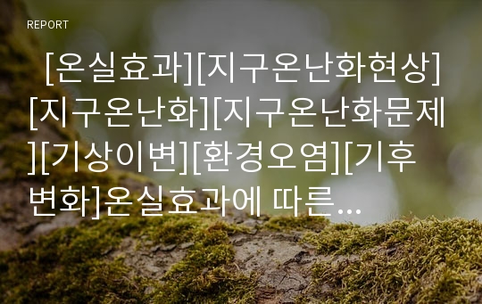   [온실효과][지구온난화현상][지구온난화][지구온난화문제][기상이변][환경오염][기후변화]온실효과에 따른 지구온난화현상의 개념, 지구온난화현상의 특징, 지구온난화의 문제점, 향후 지구온난화문제 해결 방안