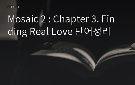 Mosaic 2 : Chapter 3. Finding Real Love 단어정리