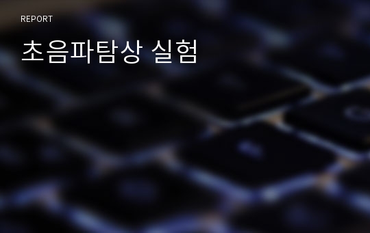 초음파탐상 실험