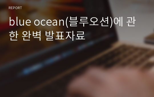 blue ocean(블루오션)에 관한 완벽 발표자료