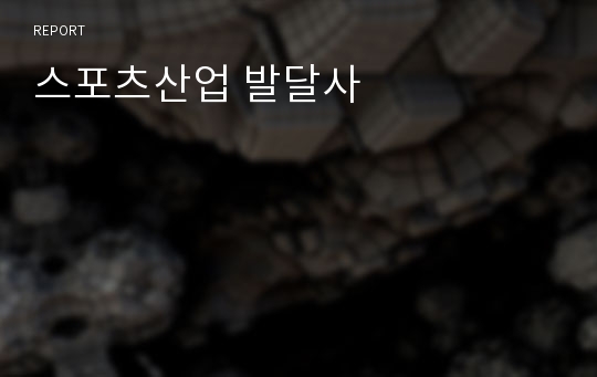 스포츠산업 발달사