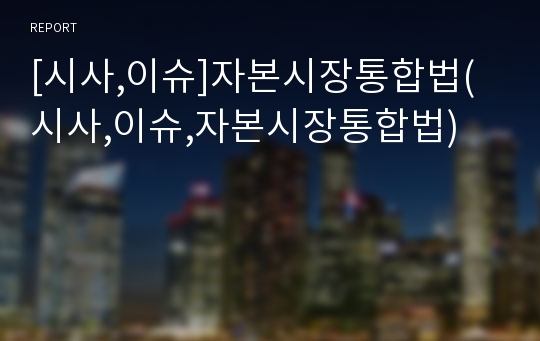 [시사,이슈]자본시장통합법(시사,이슈,자본시장통합법)