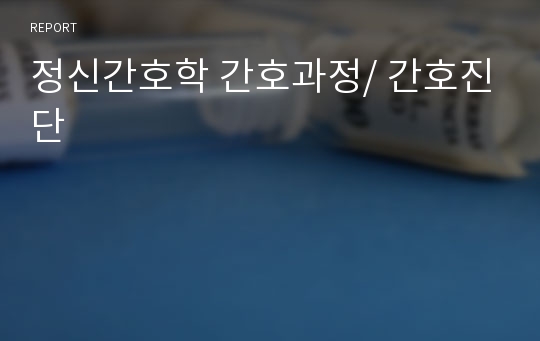 정신간호학 간호과정/ 간호진단