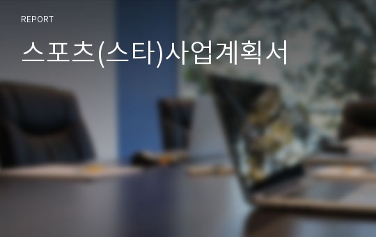 스포츠(스타)사업계획서