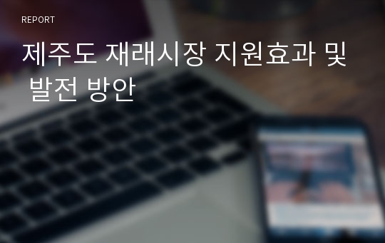 제주도 재래시장 지원효과 및 발전 방안