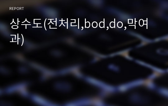 상수도(전처리,bod,do,막여과)