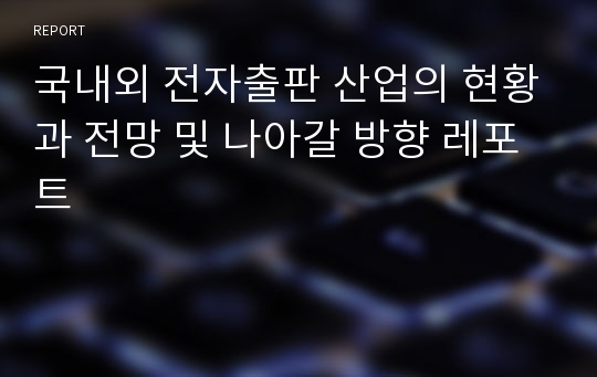 국내외 전자출판 산업의 현황과 전망 및 나아갈 방향 레포트