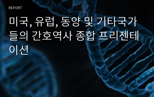 미국, 유럽, 동양 및 기타국가들의 간호역사 종합 프리젠테이션