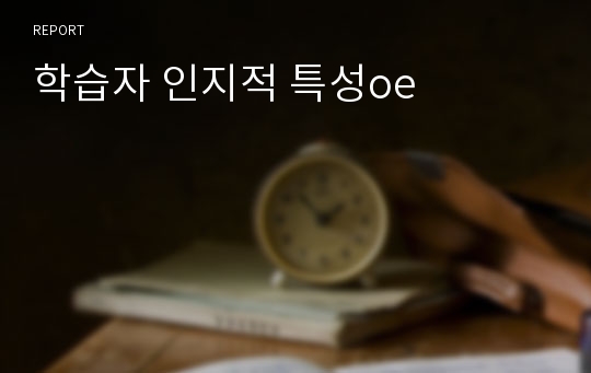 학습자 인지적 특성oe