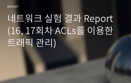 네트워크 실험 결과 Report (16, 17회차 ACLs를 이용한 트래픽 관리)