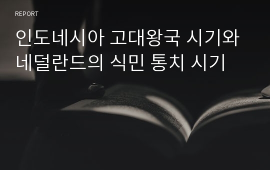 인도네시아 고대왕국 시기와 네덜란드의 식민 통치 시기