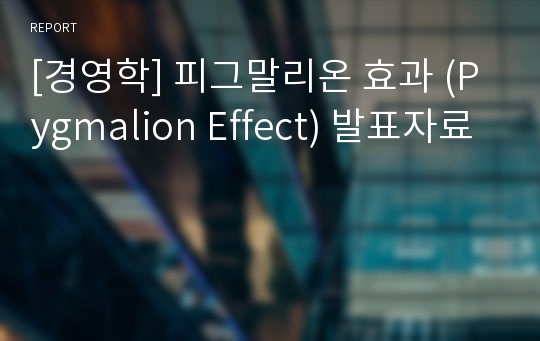 [경영학] 피그말리온 효과 (Pygmalion Effect) 발표자료