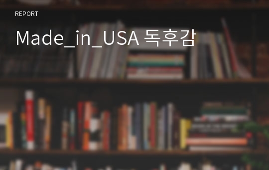 Made_in_USA 독후감