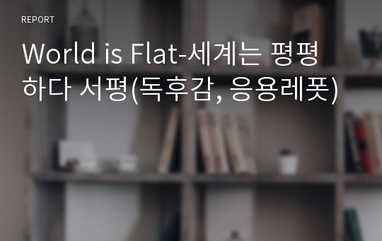 World is Flat-세계는 평평하다 서평(독후감, 응용레폿)