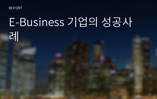 E-Business 기업의 성공사례