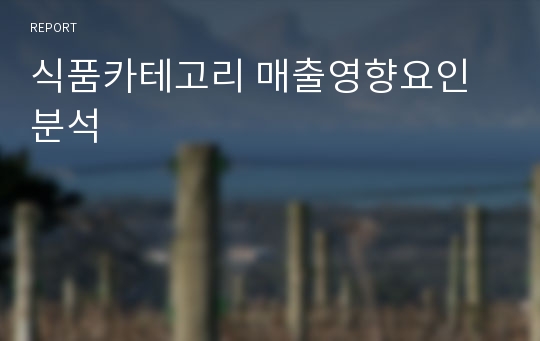 식품카테고리 매출영향요인분석