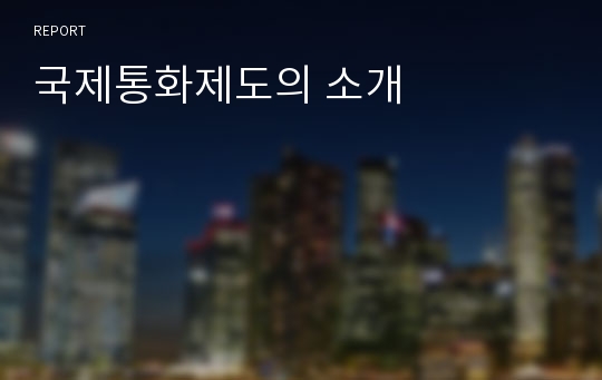 국제통화제도의 소개