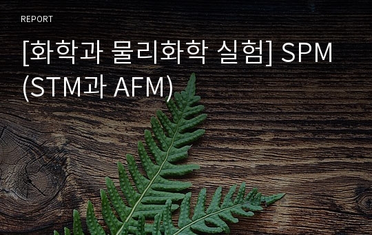 [화학과 물리화학 실험] SPM(STM과 AFM)