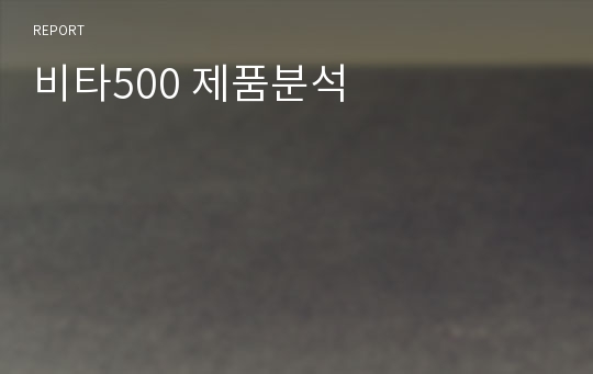 비타500 제품분석