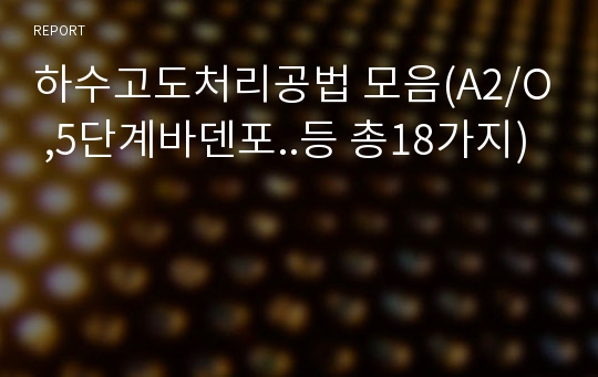 하수고도처리공법 모음(A2/O ,5단계바덴포..등 총18가지)