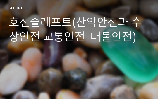 호신술레포트(산악안전과 수상안전 교통안전  대물안전)