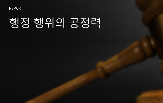 행정 행위의 공정력